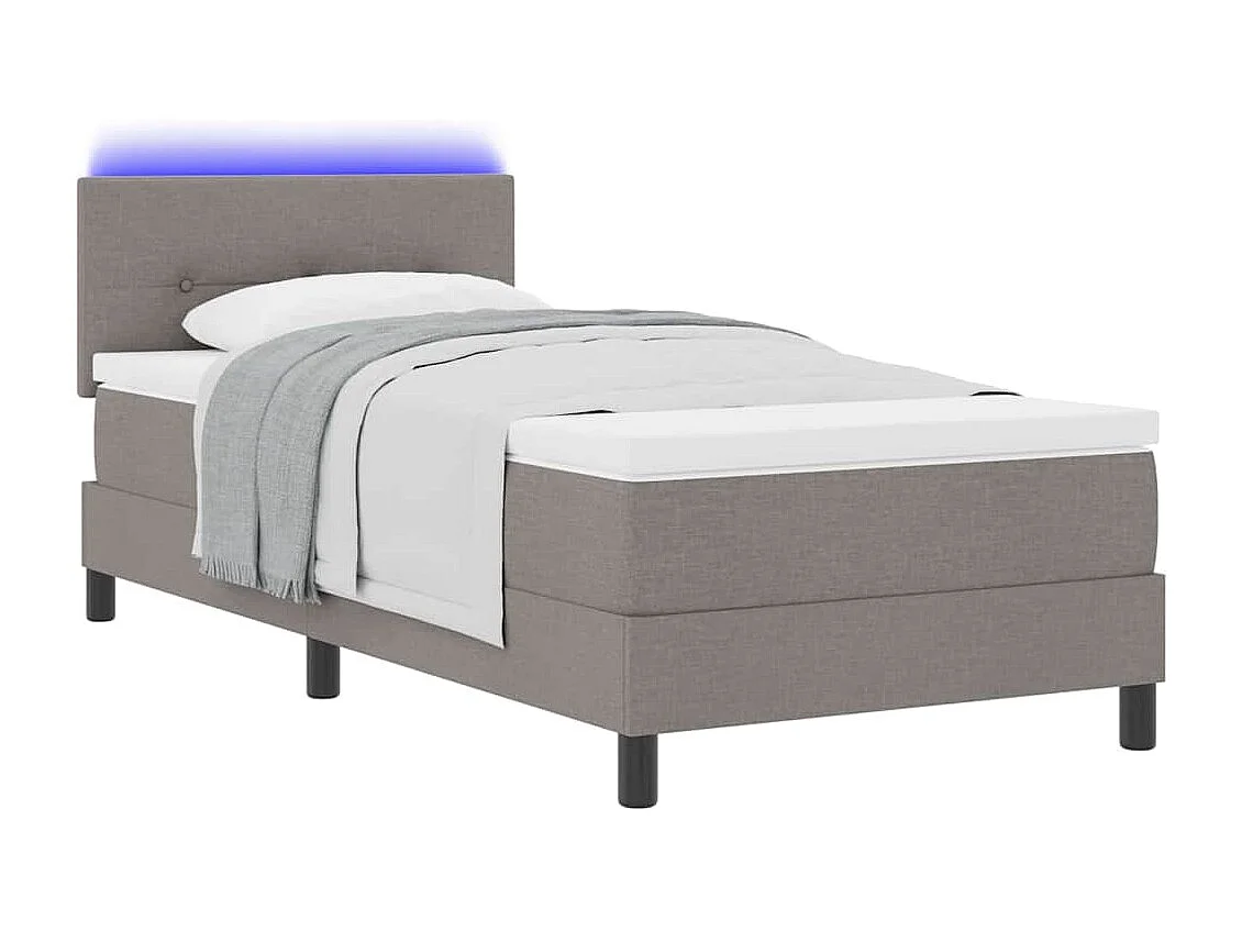 Cama tipo Box Spring con colchón Taupé 100 x 200 cm tela