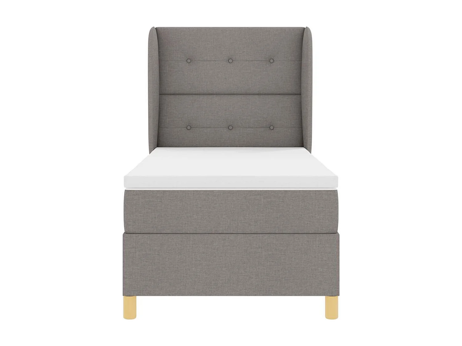 Cama con Somier y Colchón Gris Oscuro 90x190 cm de Tela Taupé