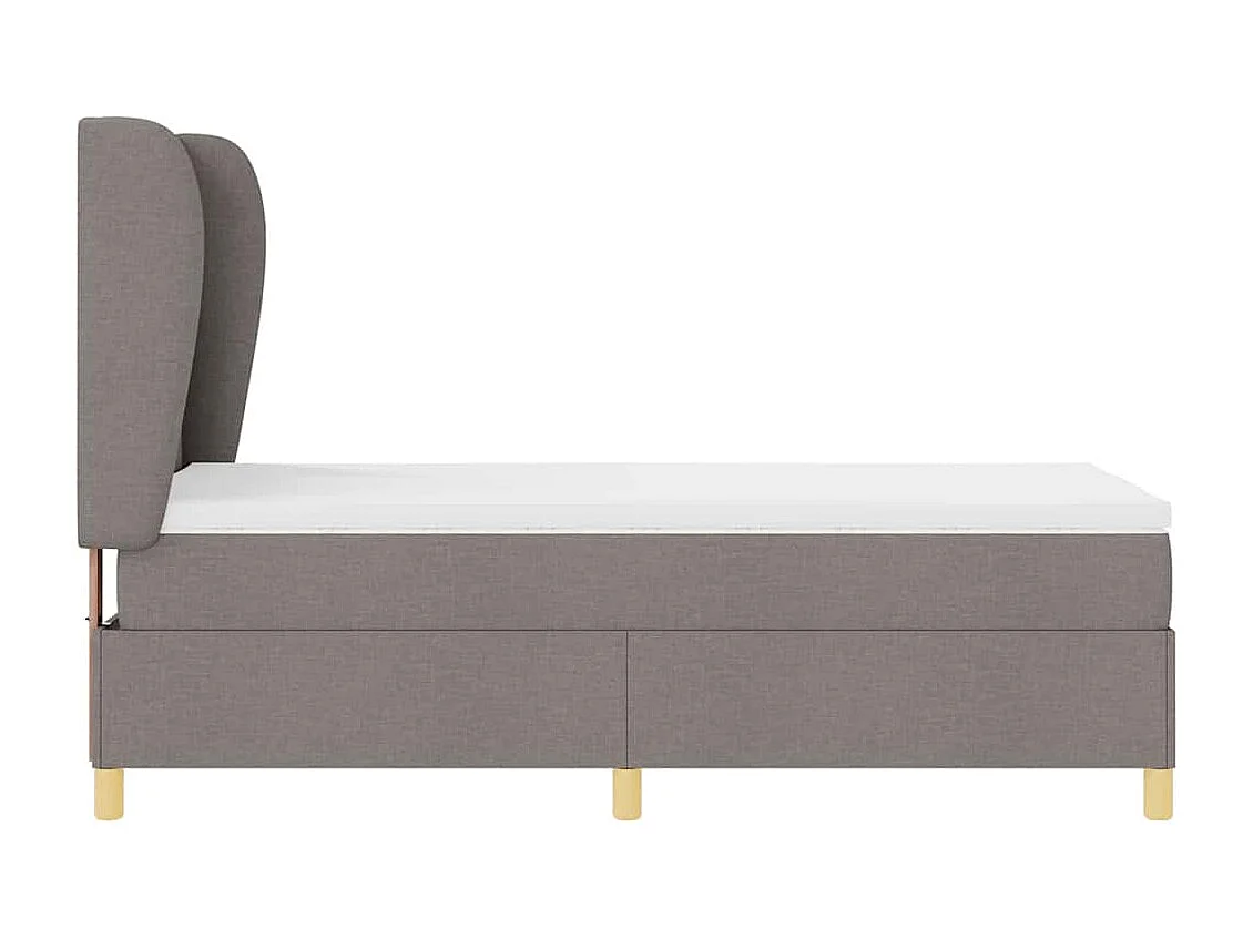 Cama con Somier y Colchón Gris Oscuro 90x190 cm de Tela Taupé