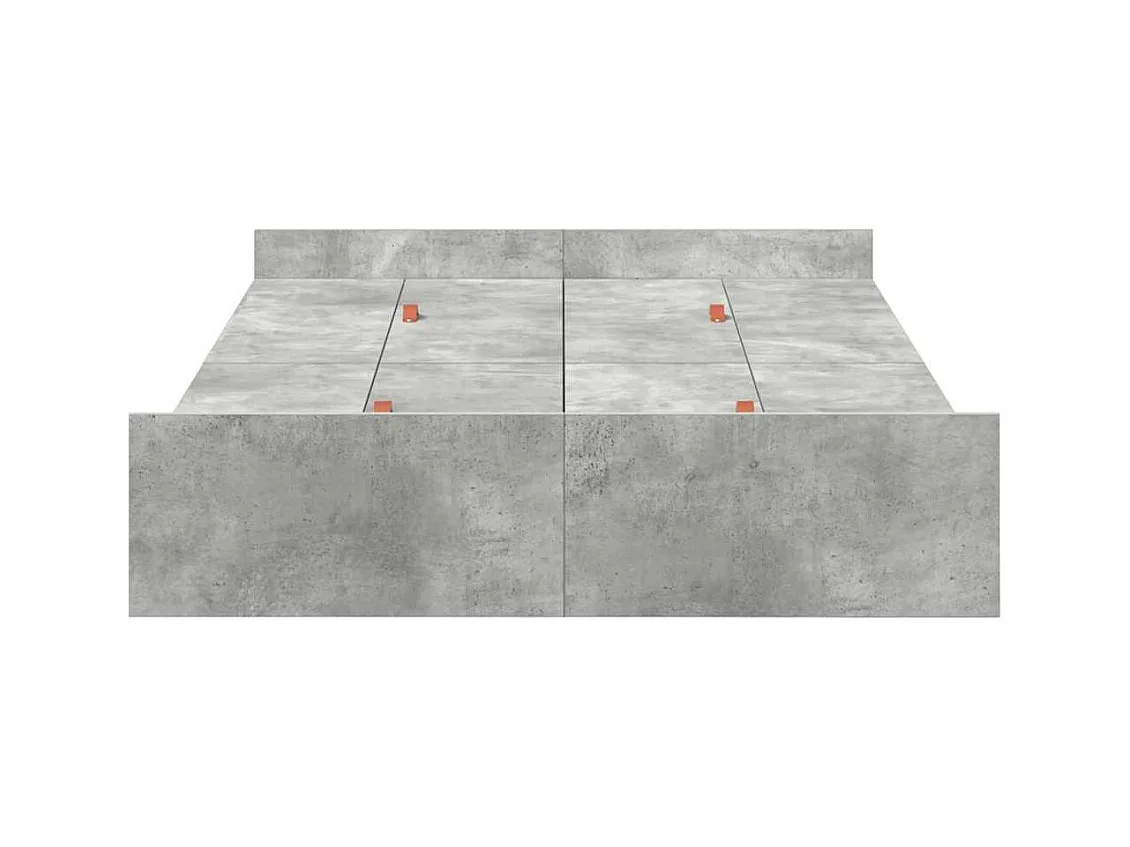 Opbergbedframe met lade Betongrijs 120 x 190 cm Bewerkt hout