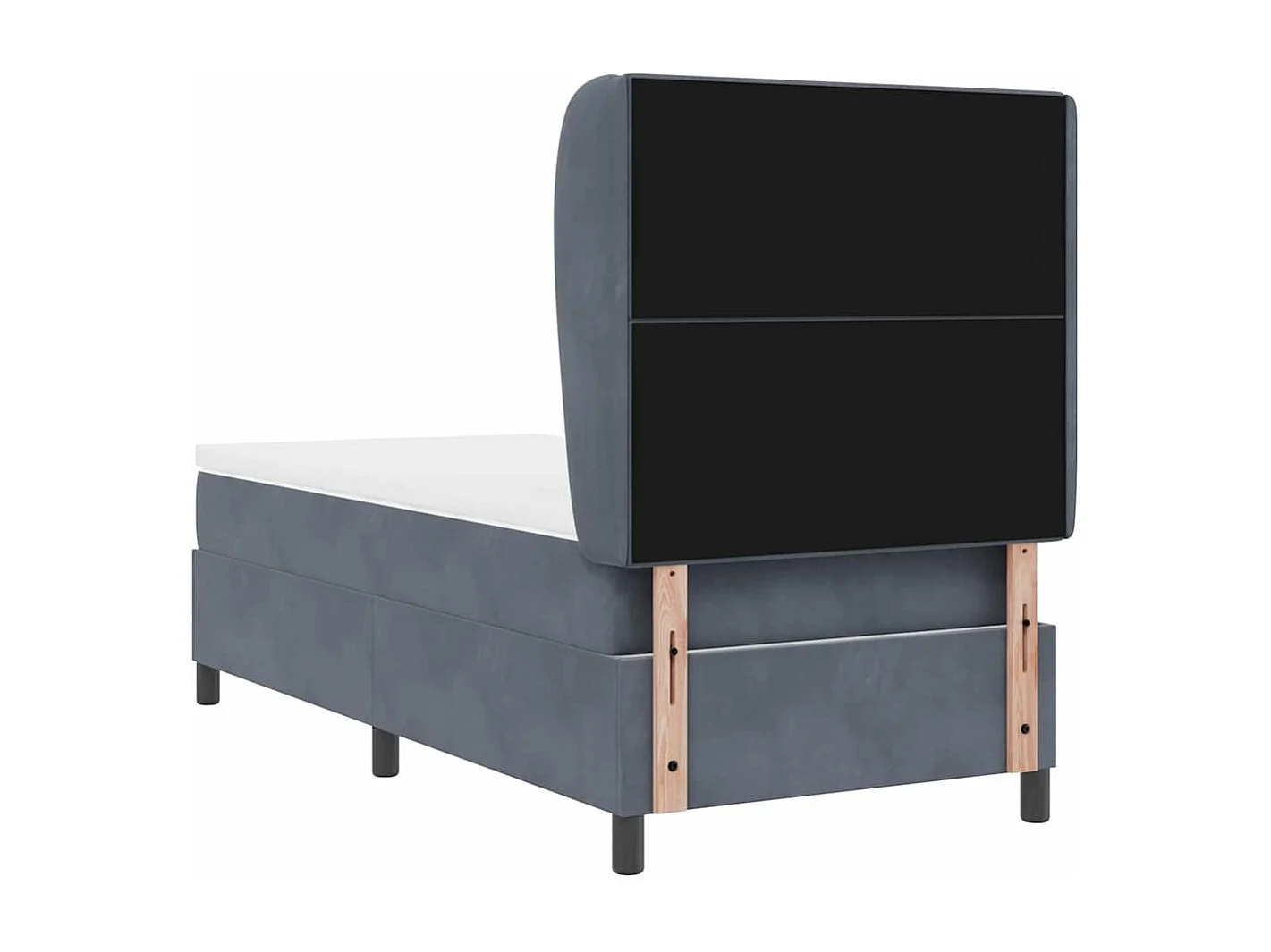 Cama tipo Box Spring Gris oscuro 90 x 200 cm Terciopelo