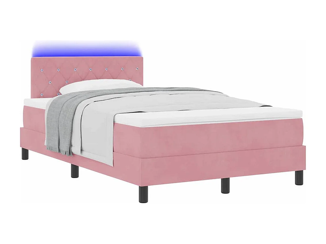 Cadre de lit avec matelas Rose 120 x 190 cm Velours