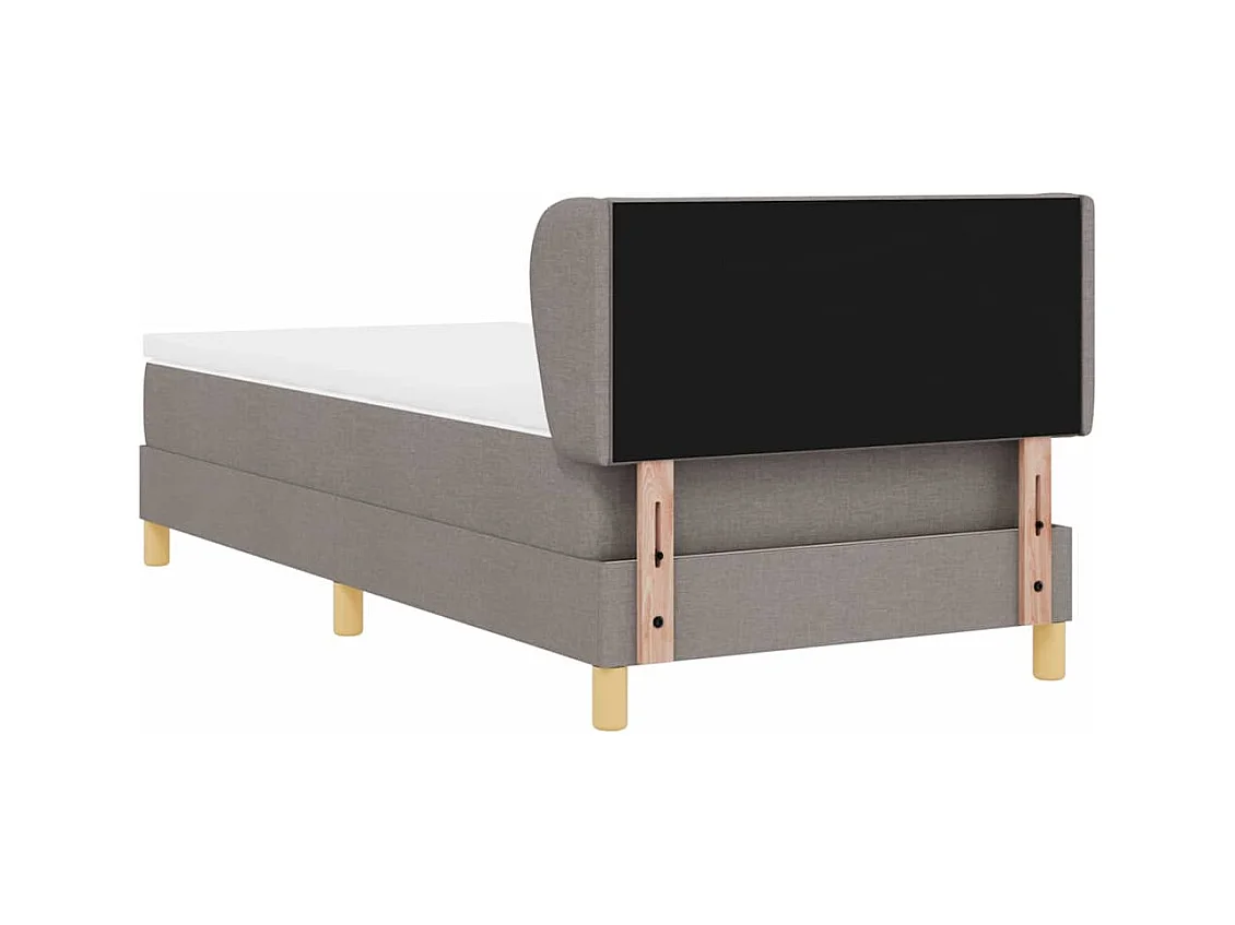 Cama con somier y colchón Crema 90x200 cm Fabric Taupé