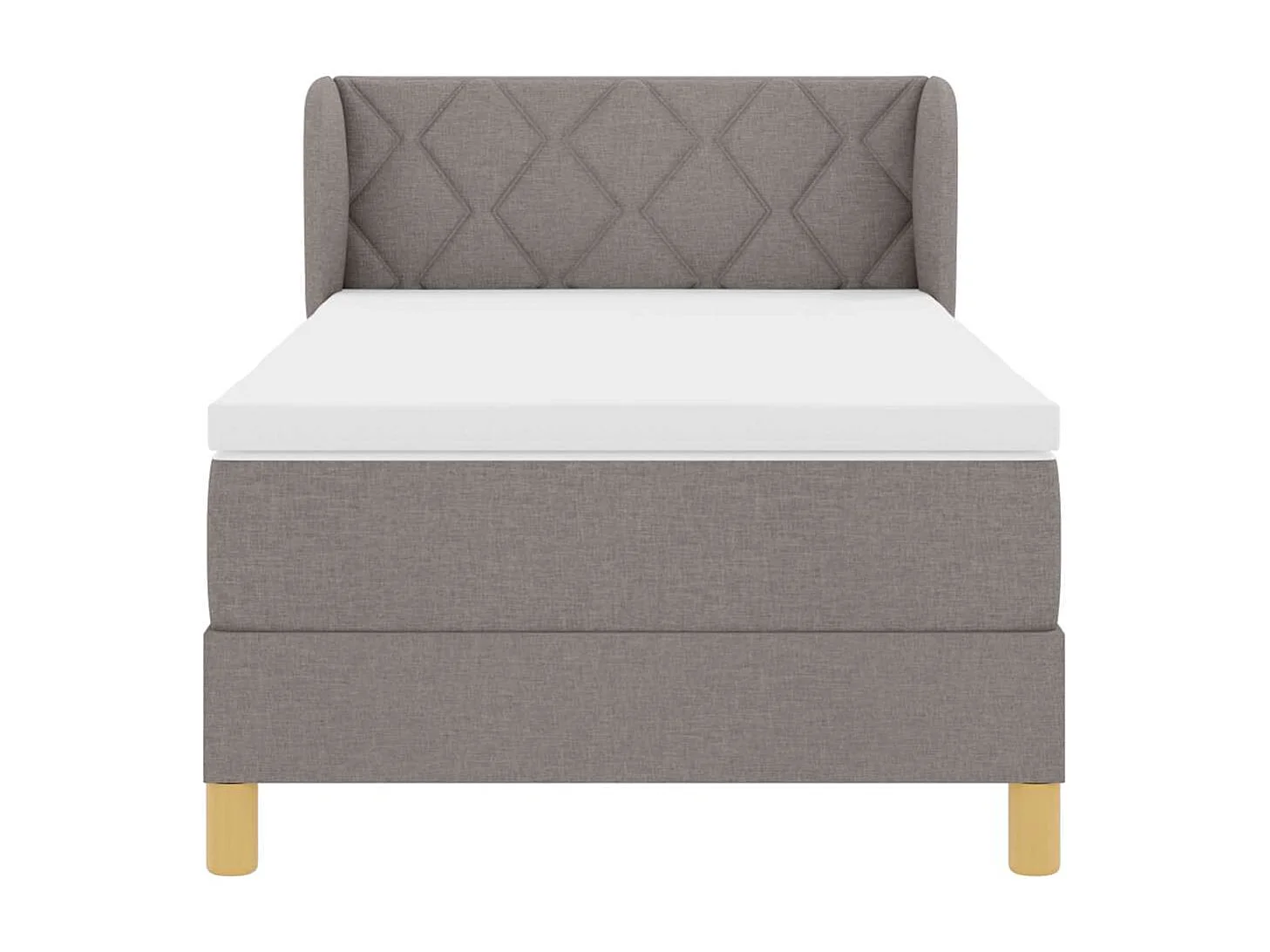 Cama con somier y colchón Crema 90x200 cm Fabric Taupé