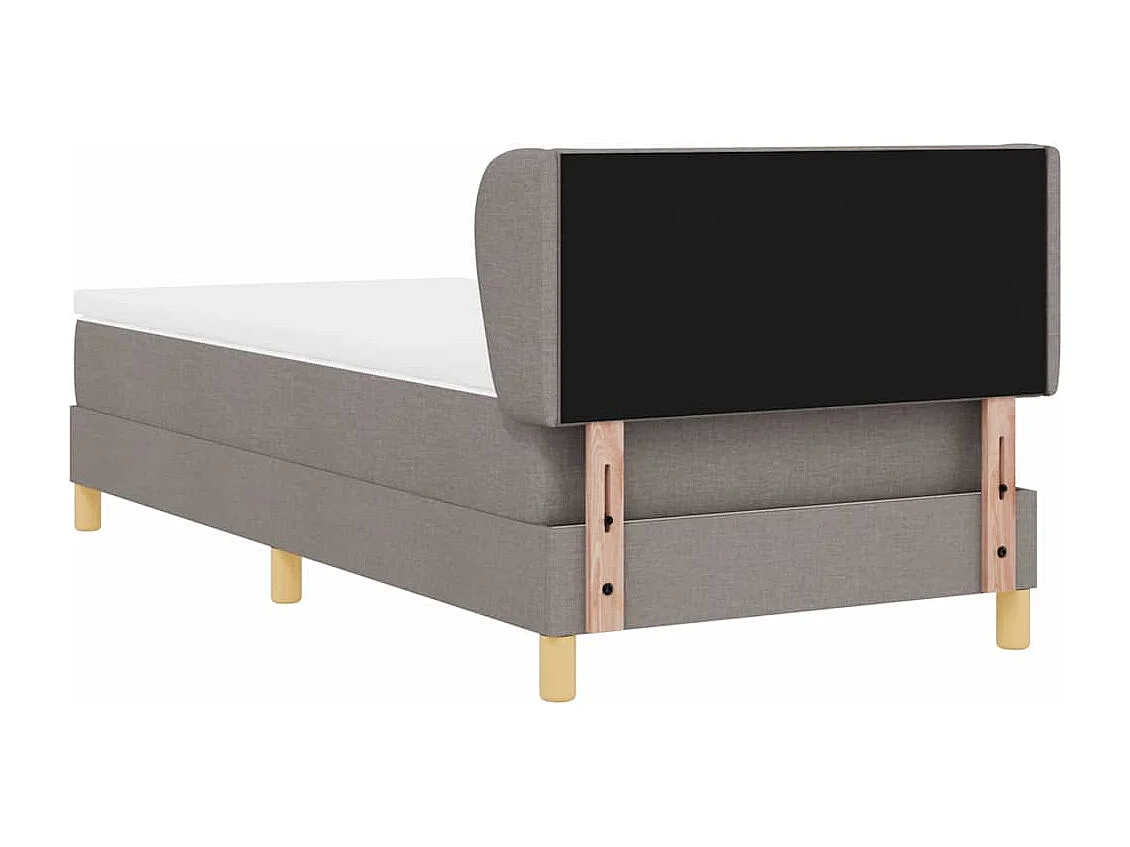 Cama con somier y colchón Crema 90x200 cm Fabric Taupé