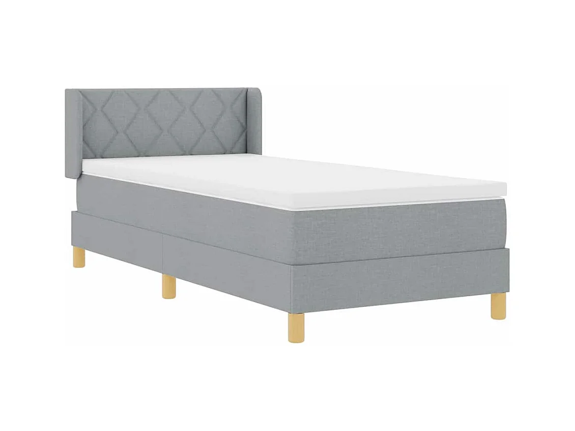 Boxspringbed met matras Lichtgrijs 90 x 200 cm Stof