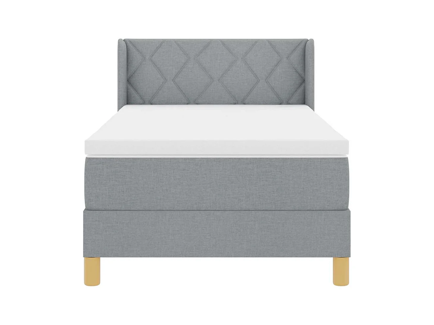 Boxspringbed met matras Lichtgrijs 90 x 200 cm Stof