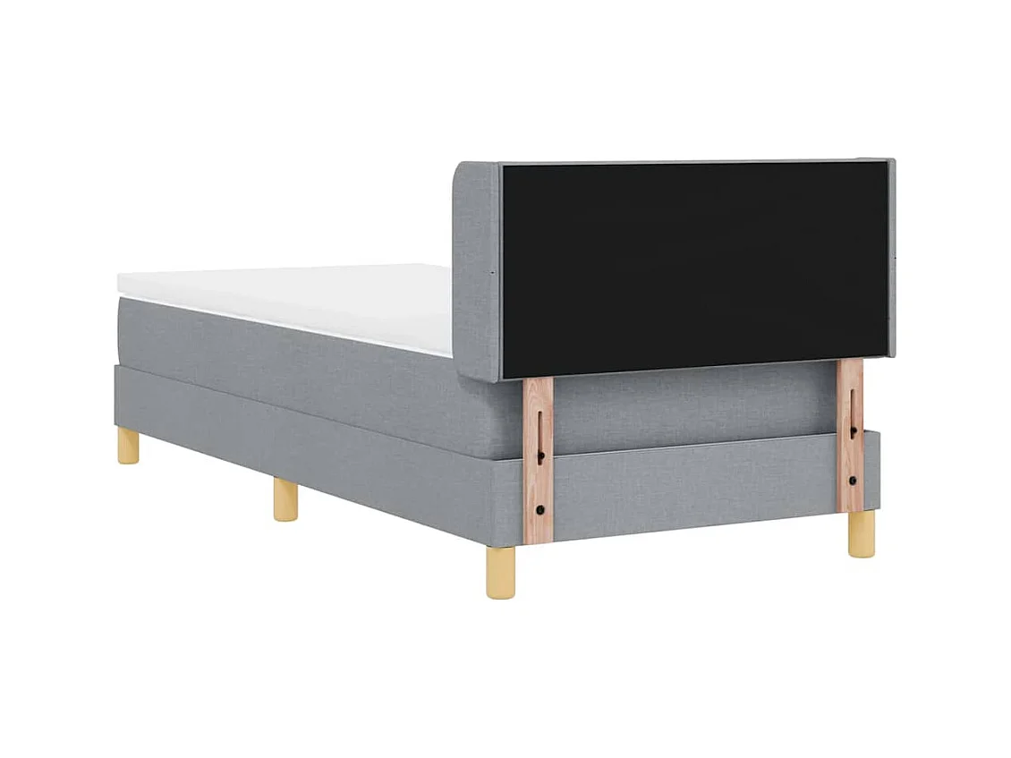 Boxspringbed met matras Lichtgrijs 90 x 200 cm Stof