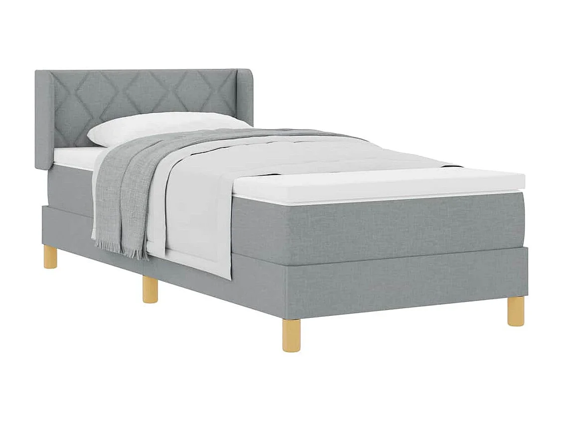 Cama con Somier con colchón Gris claro 90 x 200 cm tela