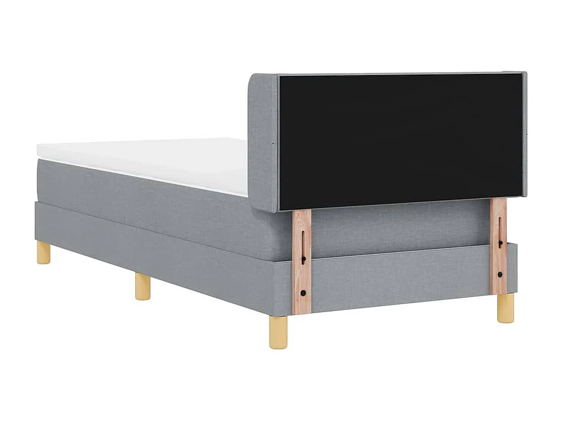 Cama con Somier con colchón Gris claro 90 x 200 cm tela