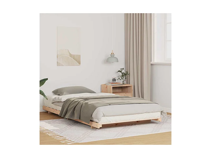 Estrutura de cama de chão Castanho 90 x 200 cm