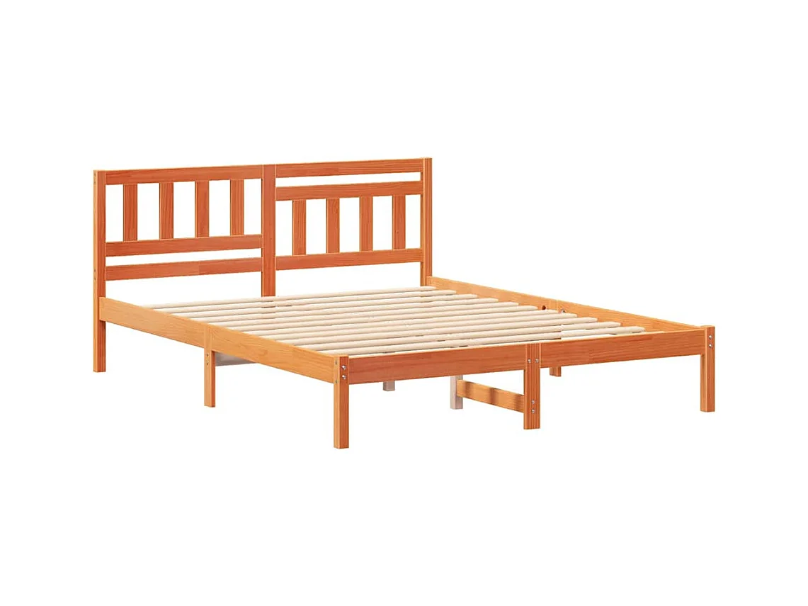 Cadre de lit Marron cire 140 x 200 cm Bois massif en pin