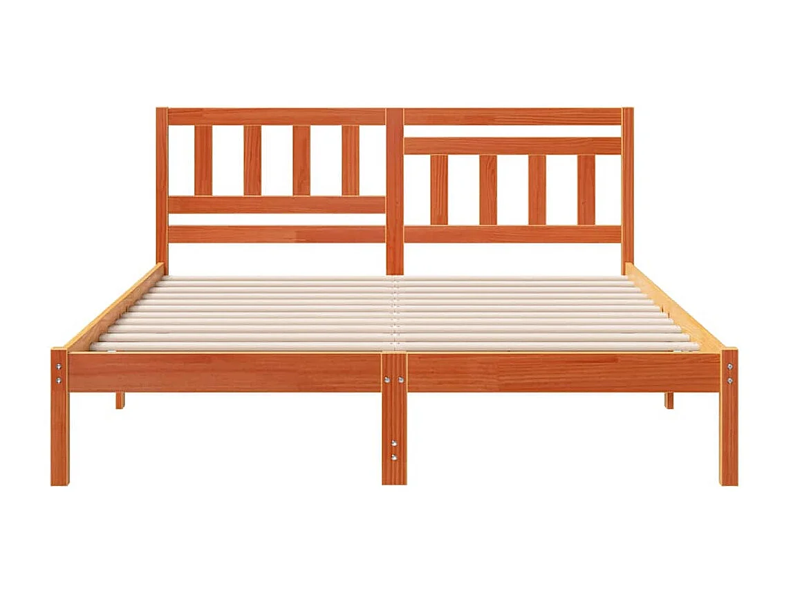 Cadre de lit Marron cire 140 x 200 cm Bois massif en pin