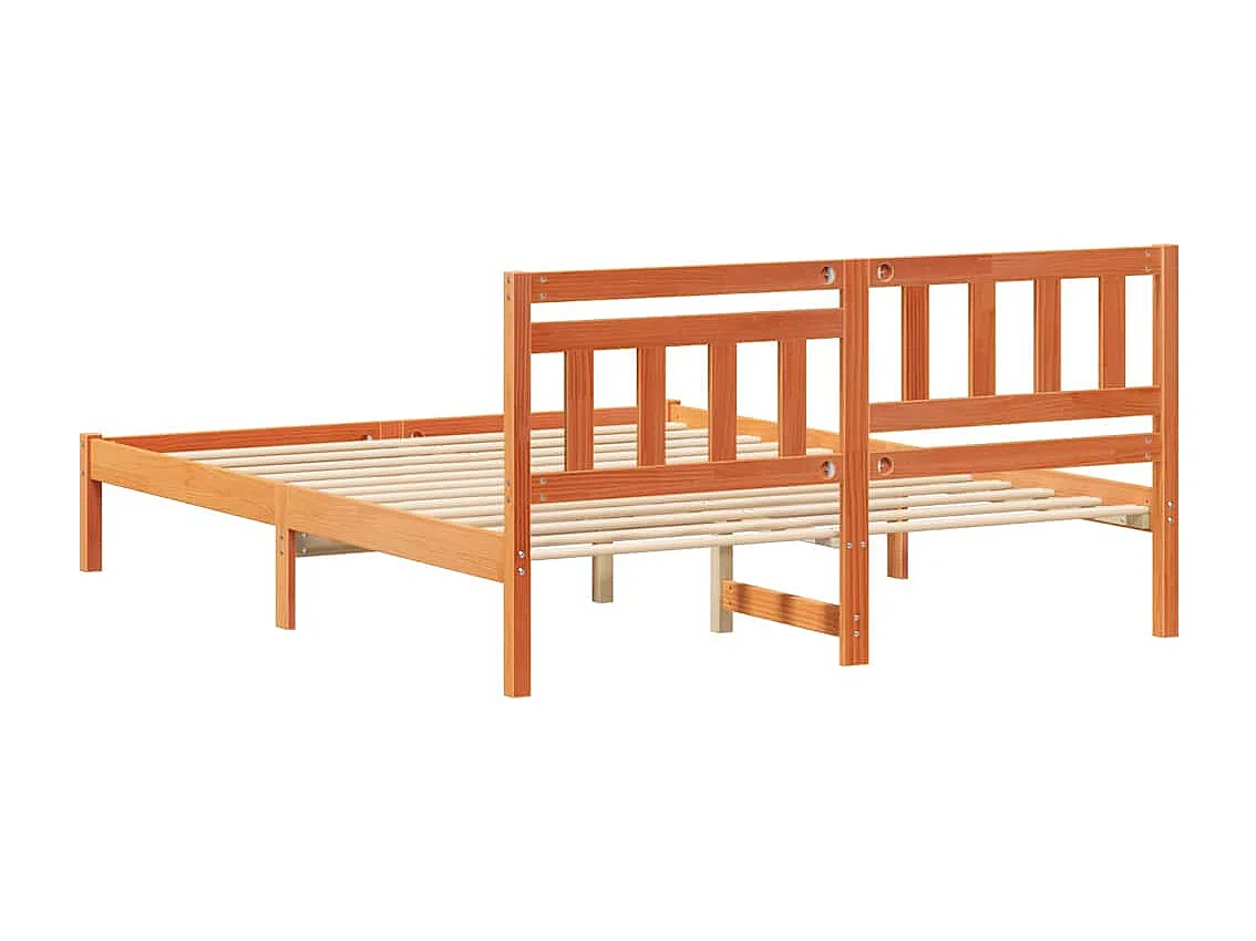 Cadre de lit Marron cire 140 x 200 cm Bois massif en pin
