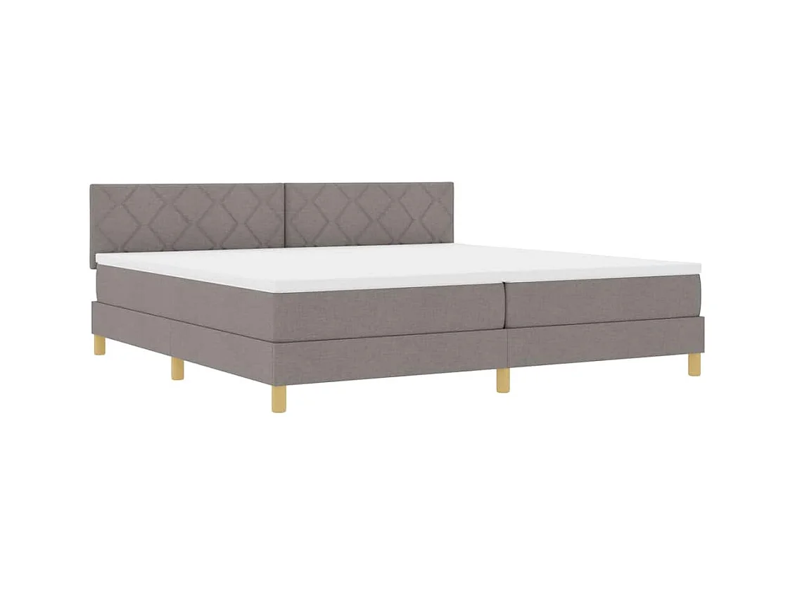 Cadre de lit avec matelas Taupe 200 x 200 cm tissu