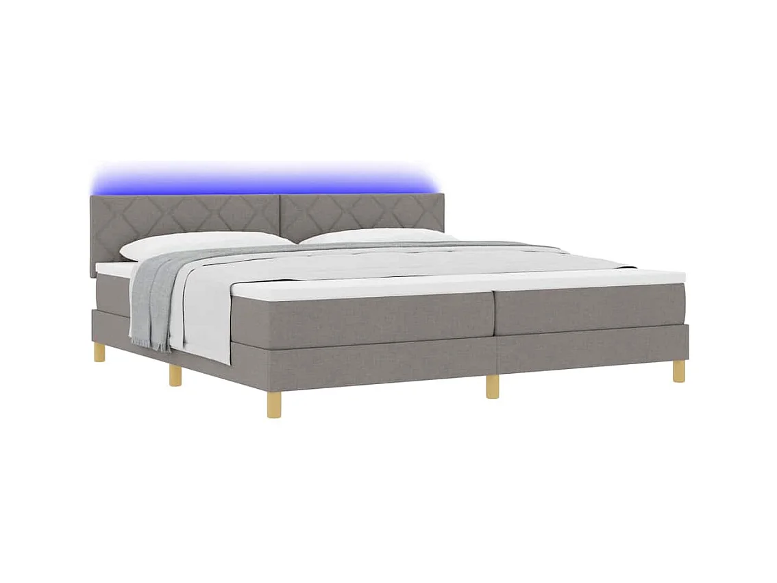 Cadre de lit avec matelas Taupe 200 x 200 cm tissu