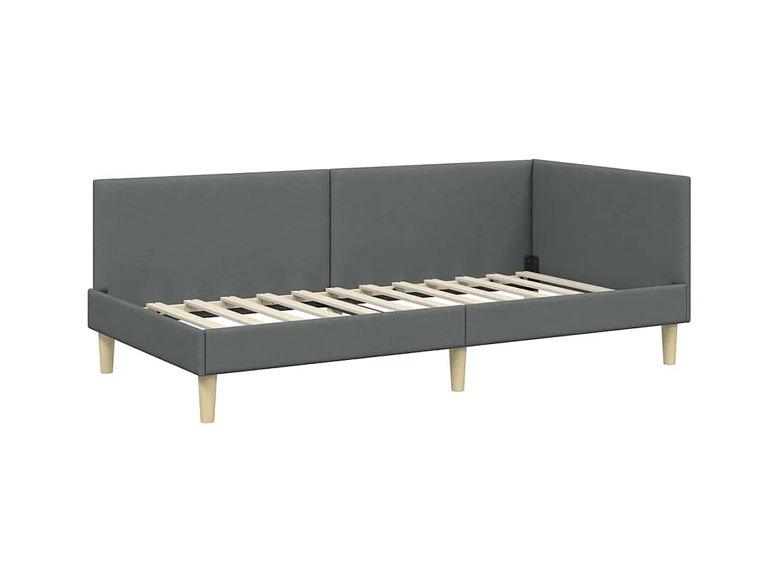 Cadre de lit d'angle Autre Gris foncé 90 x 190 cm