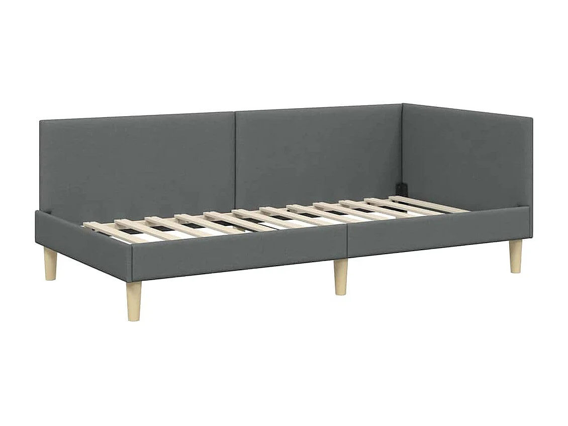 Cadre de lit d'angle Autre Gris foncé 90 x 190 cm