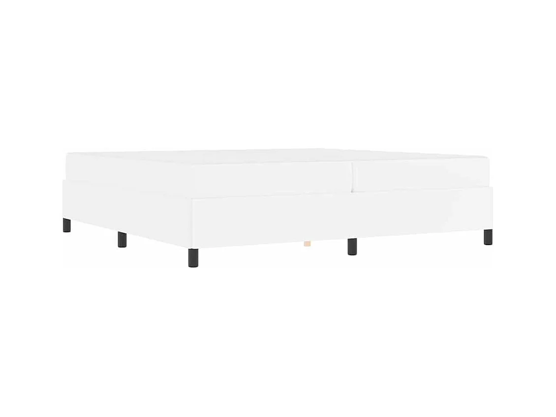 Cadre de lit avec matelas Blanc 200 x 200 cm Faux cuir
