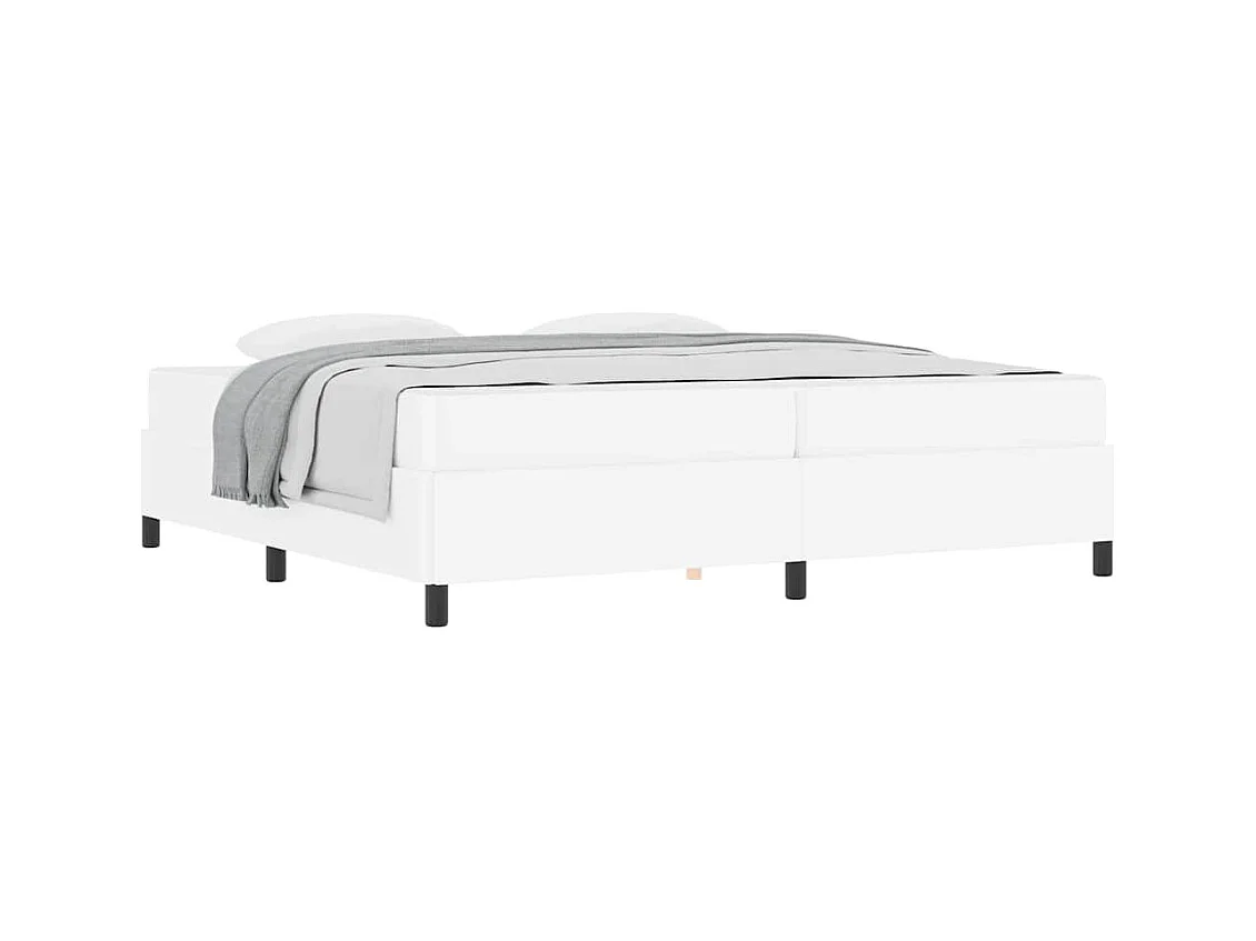 Cadre de lit avec matelas Blanc 200 x 200 cm Faux cuir