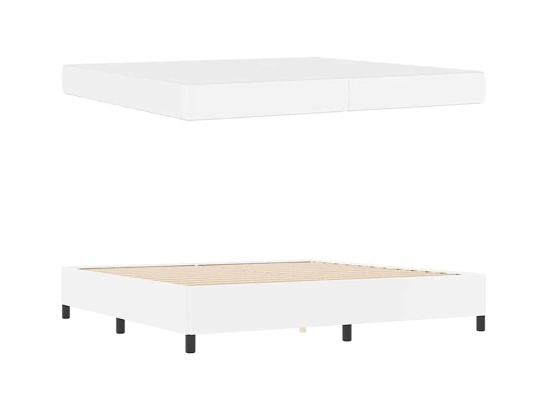 Cadre de lit avec matelas Blanc 200 x 200 cm Faux cuir