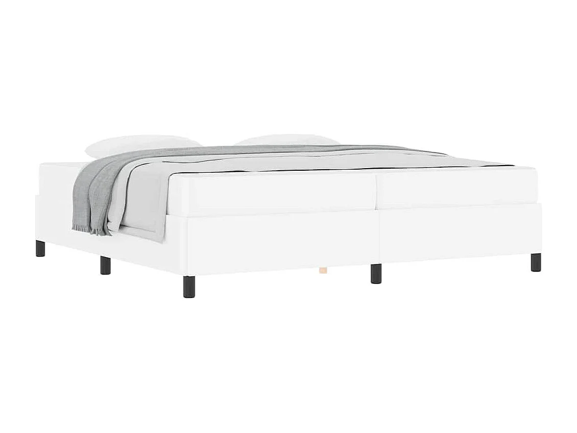 Cadre de lit avec matelas Blanc 200 x 200 cm Faux cuir