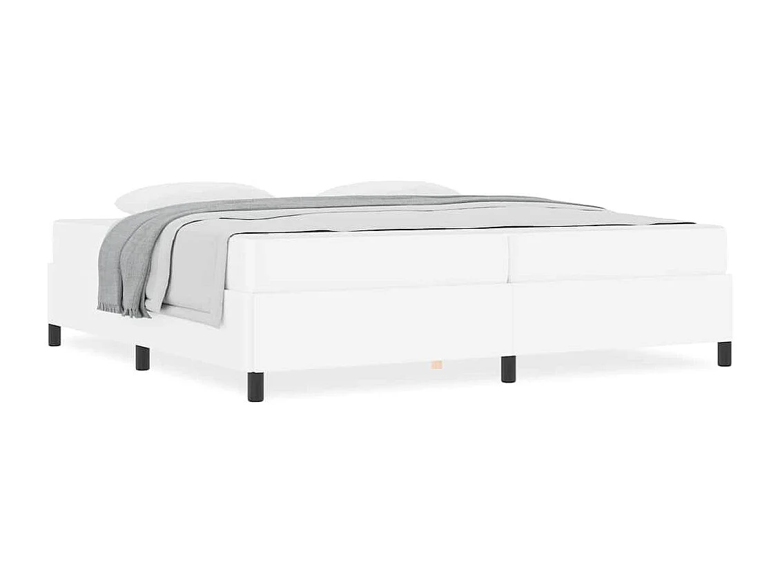 Cadre de lit avec matelas Blanc 200 x 200 cm Faux cuir