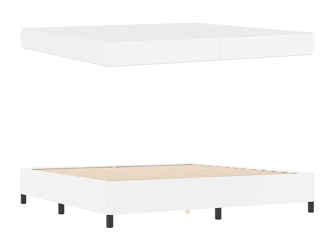 Cadre de lit avec matelas Blanc 200 x 200 cm Faux cuir