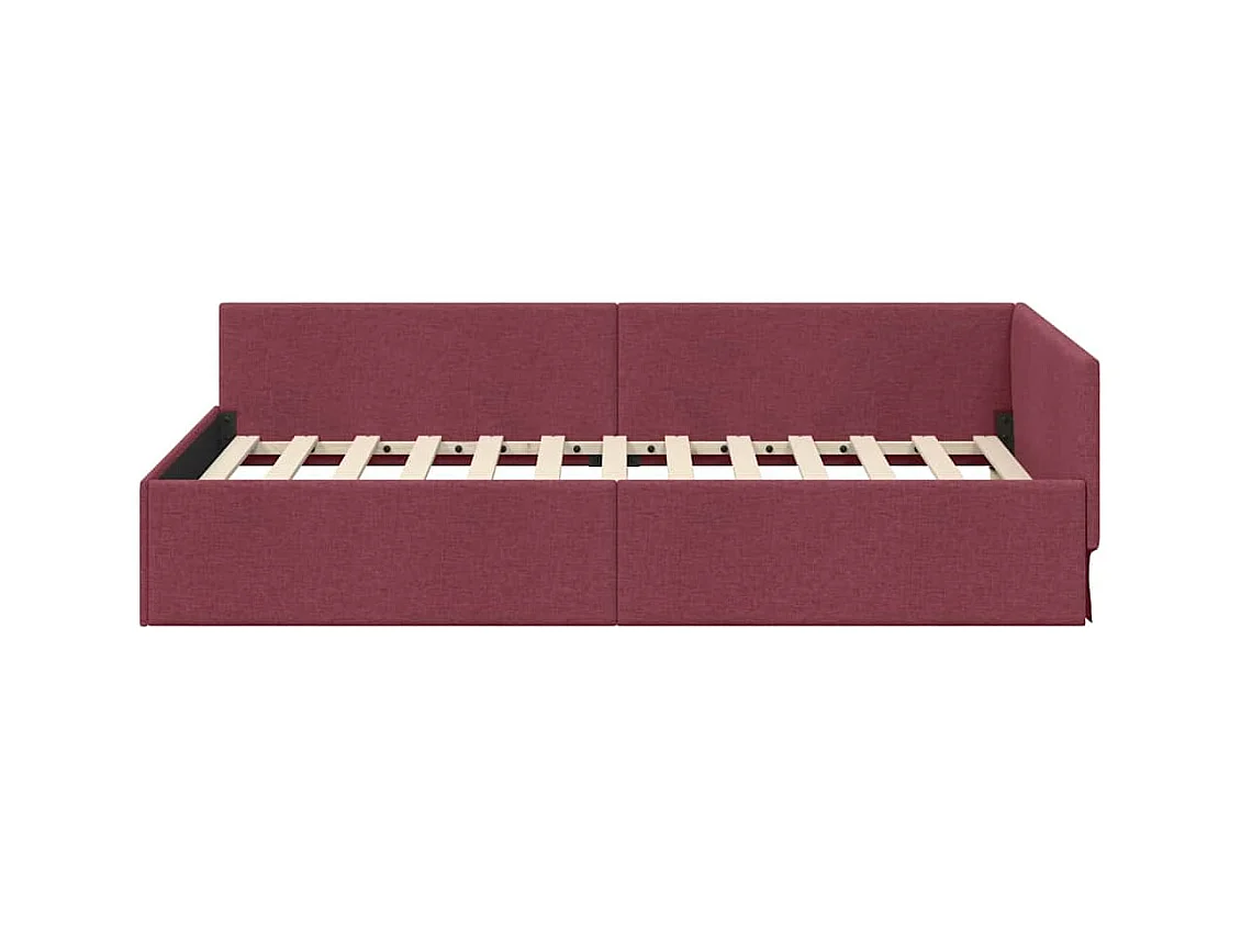 Cadre de lit d'angle Rouge bordeaux 100 x 200 cm