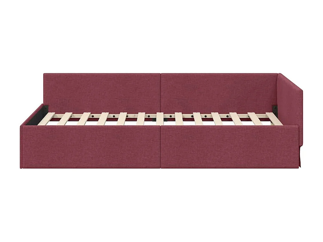Cadre de lit d'angle Rouge bordeaux 100 x 200 cm