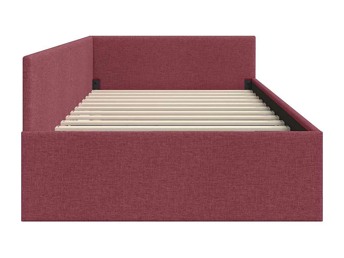 Cadre de lit d'angle Rouge bordeaux 100 x 200 cm