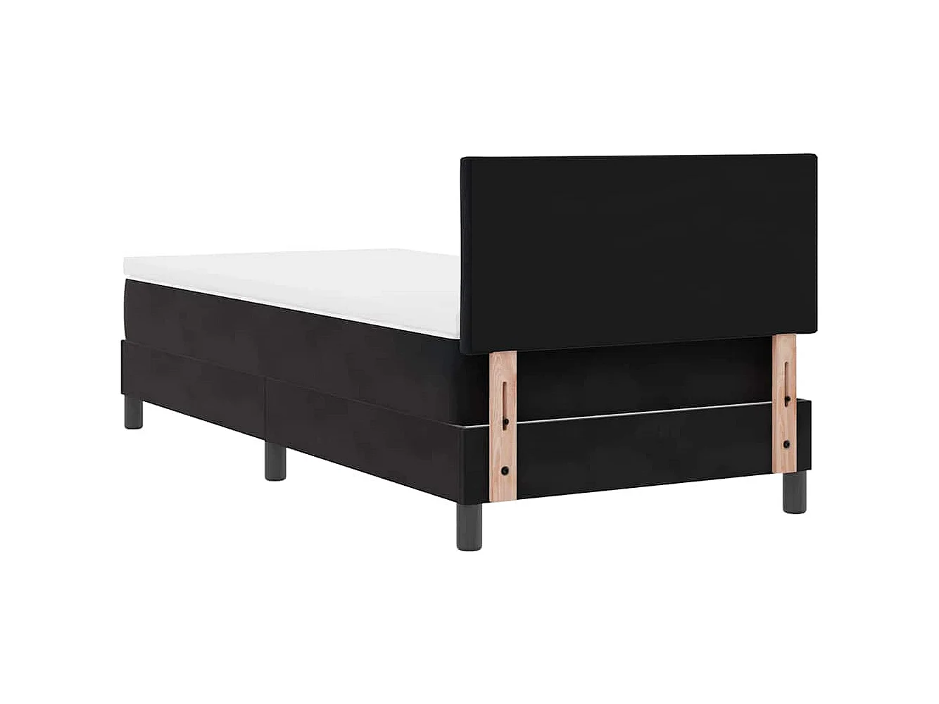 Cama tipo Box Spring con cabecera Negro 90 x 190 cm Terciopelo