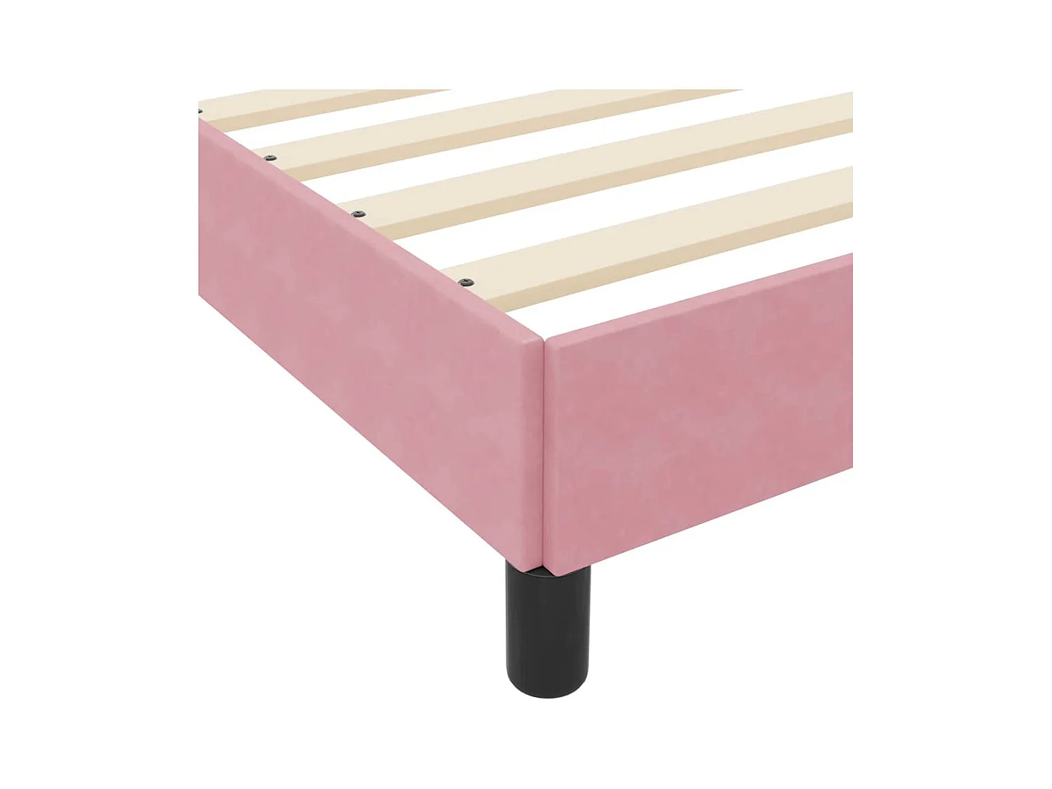 Cadre de lit avec matelas Rose 90 x 200 cm Velours