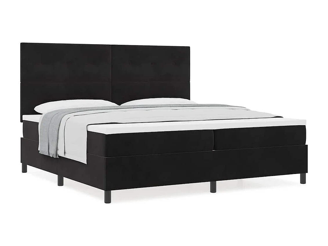 Cadre de lit avec matelas Noir 200 x 200 cm Velours