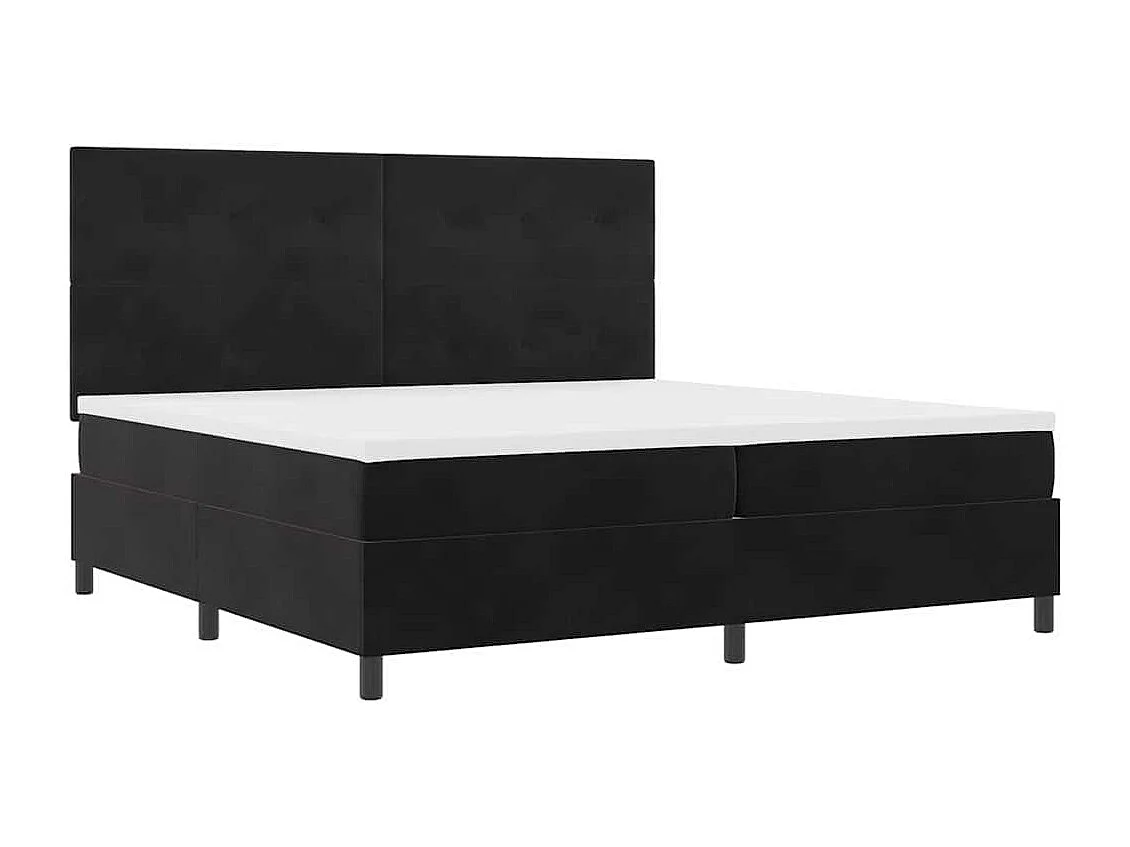 Cadre de lit avec matelas Noir 200 x 200 cm Velours