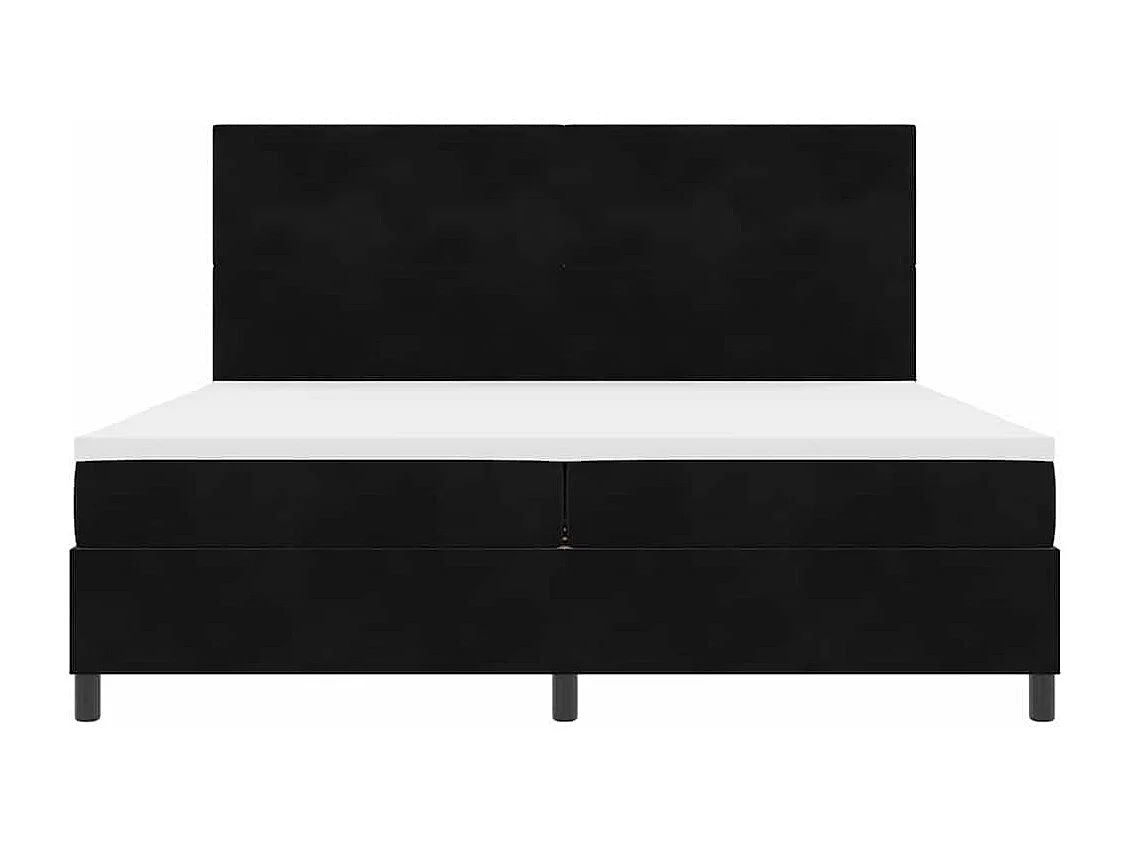 Cadre de lit avec matelas Noir 200 x 200 cm Velours