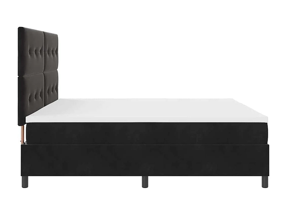 Cadre de lit avec matelas Noir 200 x 200 cm Velours
