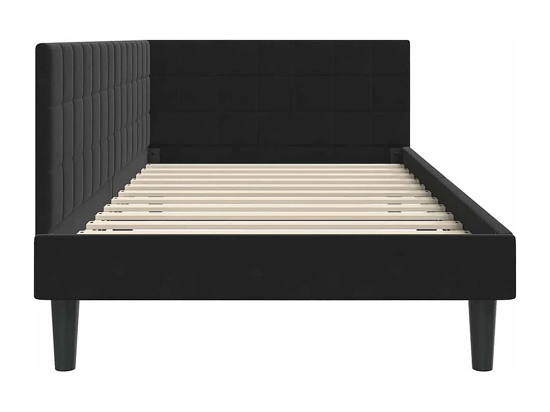 met hoofdeinde Zwart 90 x 200 cm Fluweel