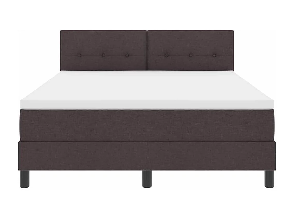Cadre de lit avec matelas Marron foncé 160 x 200 cm tissu