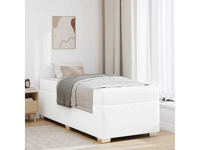 Estructura de cama Blanco 90 x 190 cm Cuero sintético