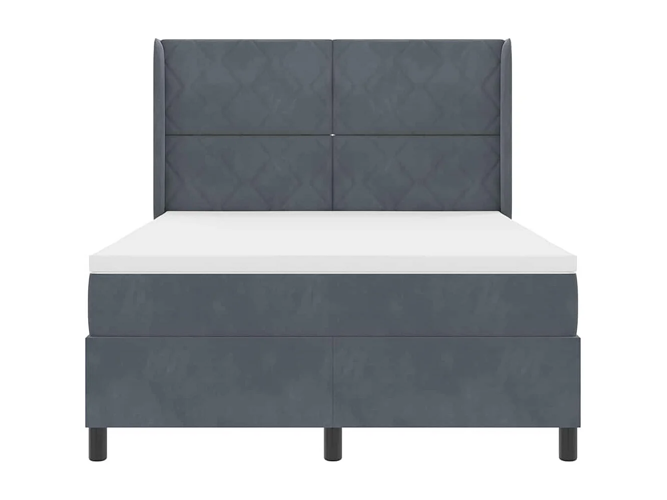 Cadre de lit avec Matelas LED Gris foncé 140 x 200 cm Velours