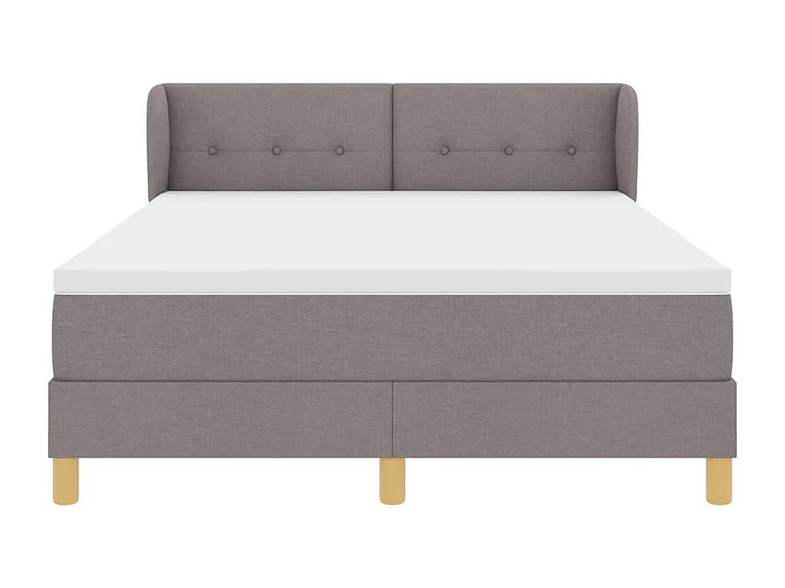 Cadre de lit avec Matelas Crème 90x200 cm Tissu Taupe