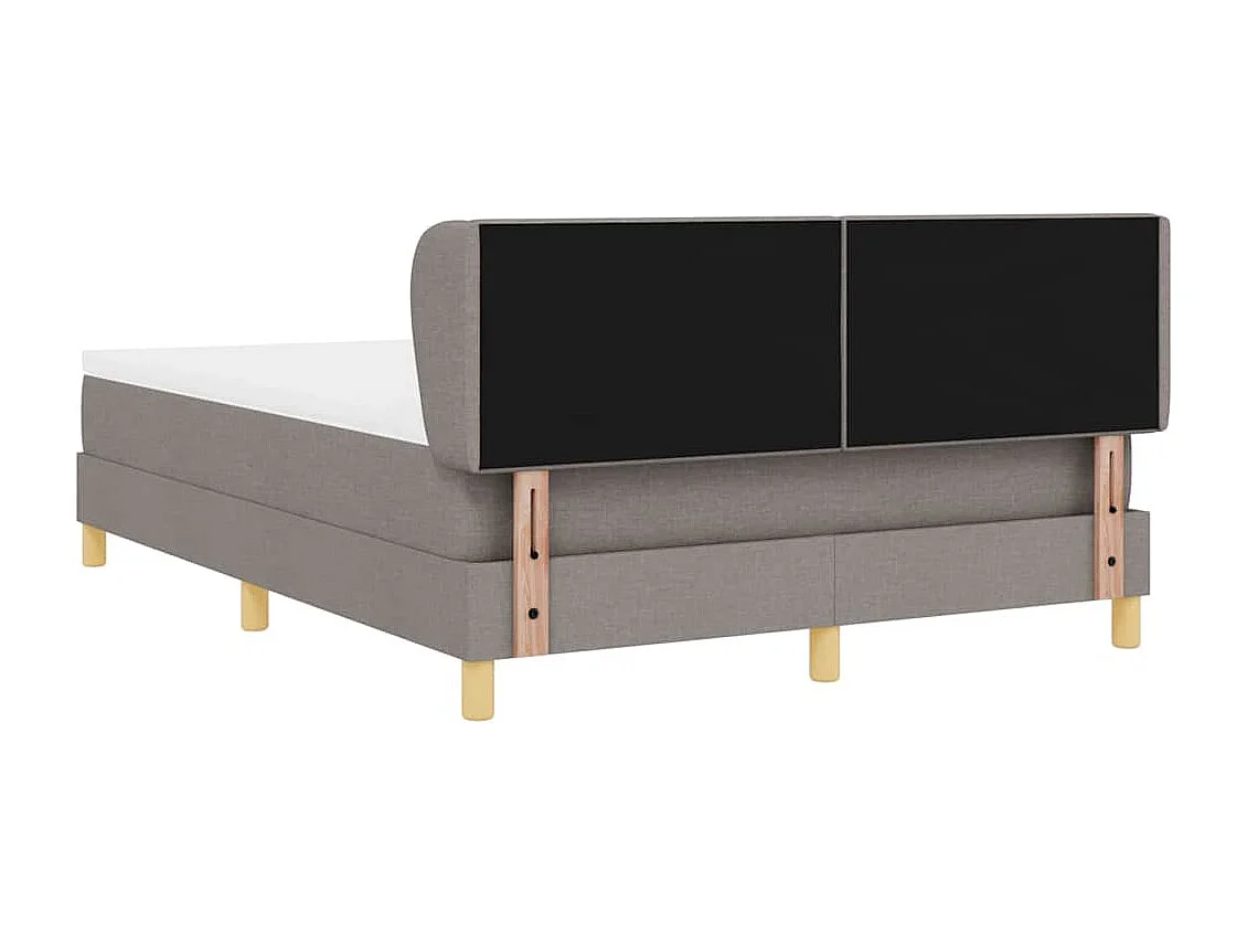 Cadre de lit avec Matelas Crème 90x200 cm Tissu Taupe