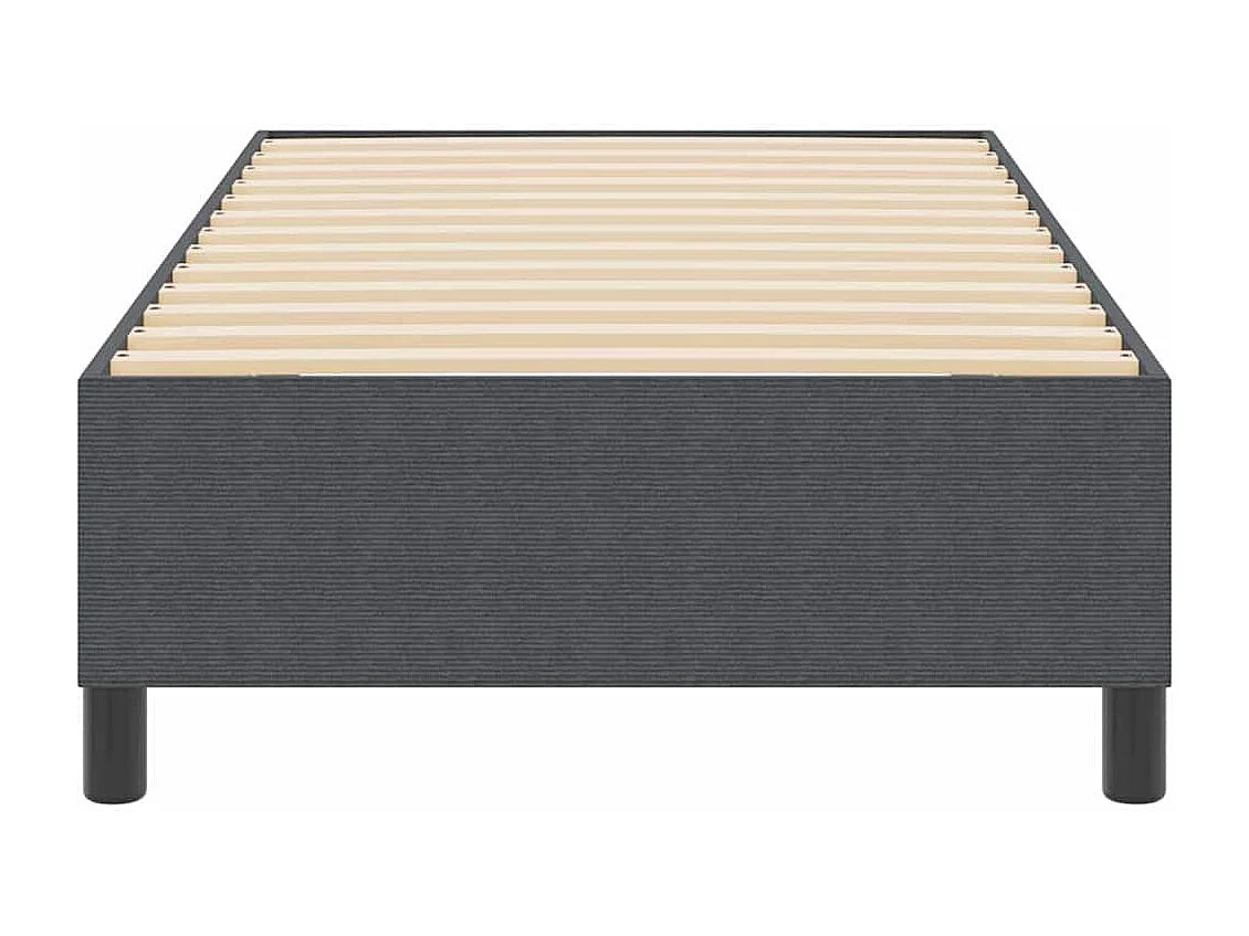 Cadre de lit Gris foncé 90 x 190 cm Tissu en velours côtelé