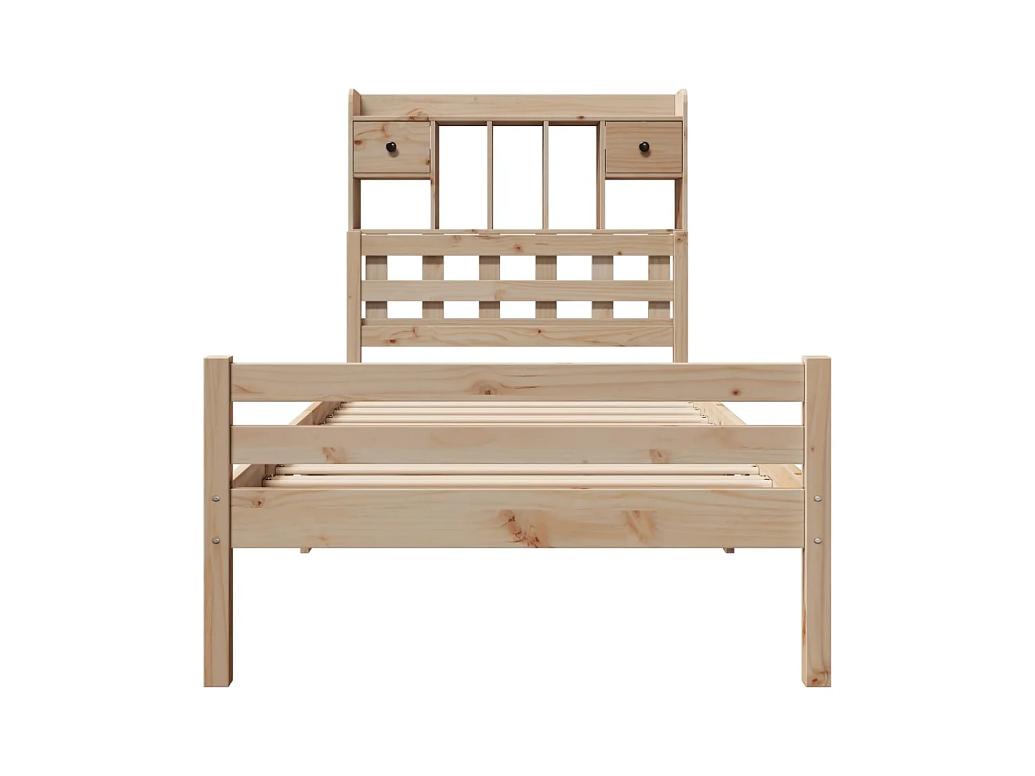 Lit bibliothèque sans matelas 90x200 cm bois de pin massif