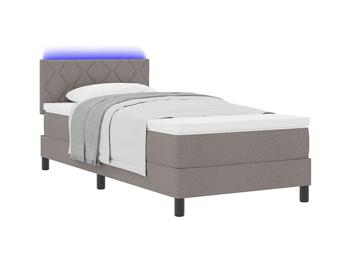 Cama Box com colchão Cinzento-acastanhado 90 x 190 cm tecido