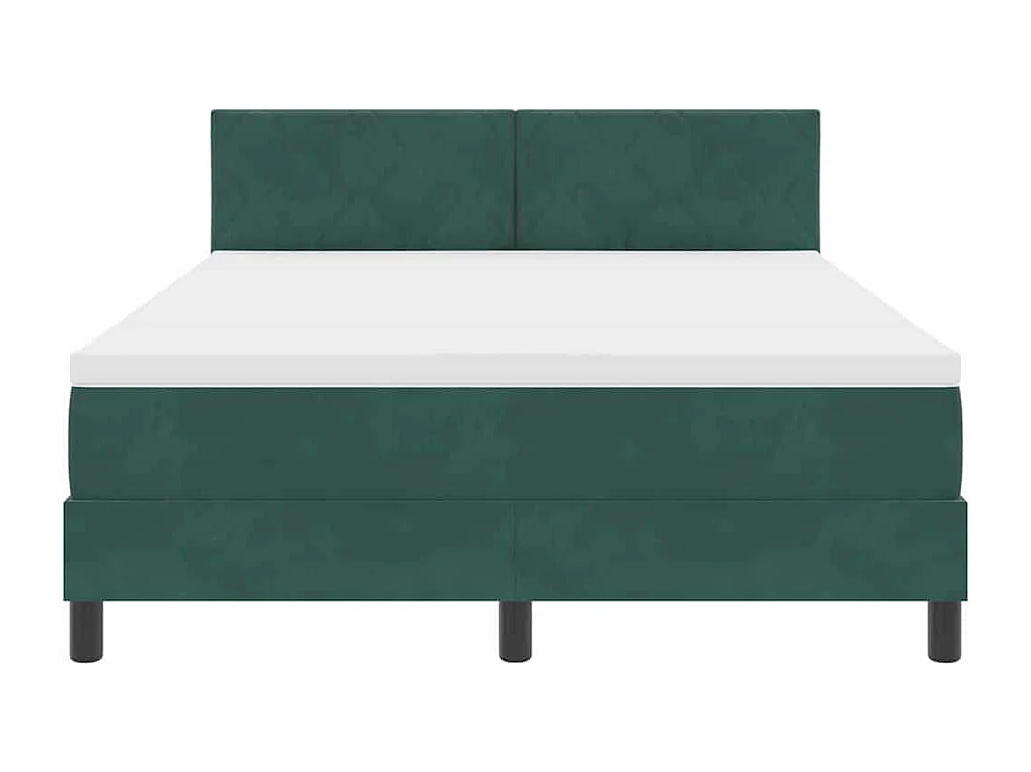 Cama tipo Box Spring Verde oscuro 140 x 200 cm Terciopelo