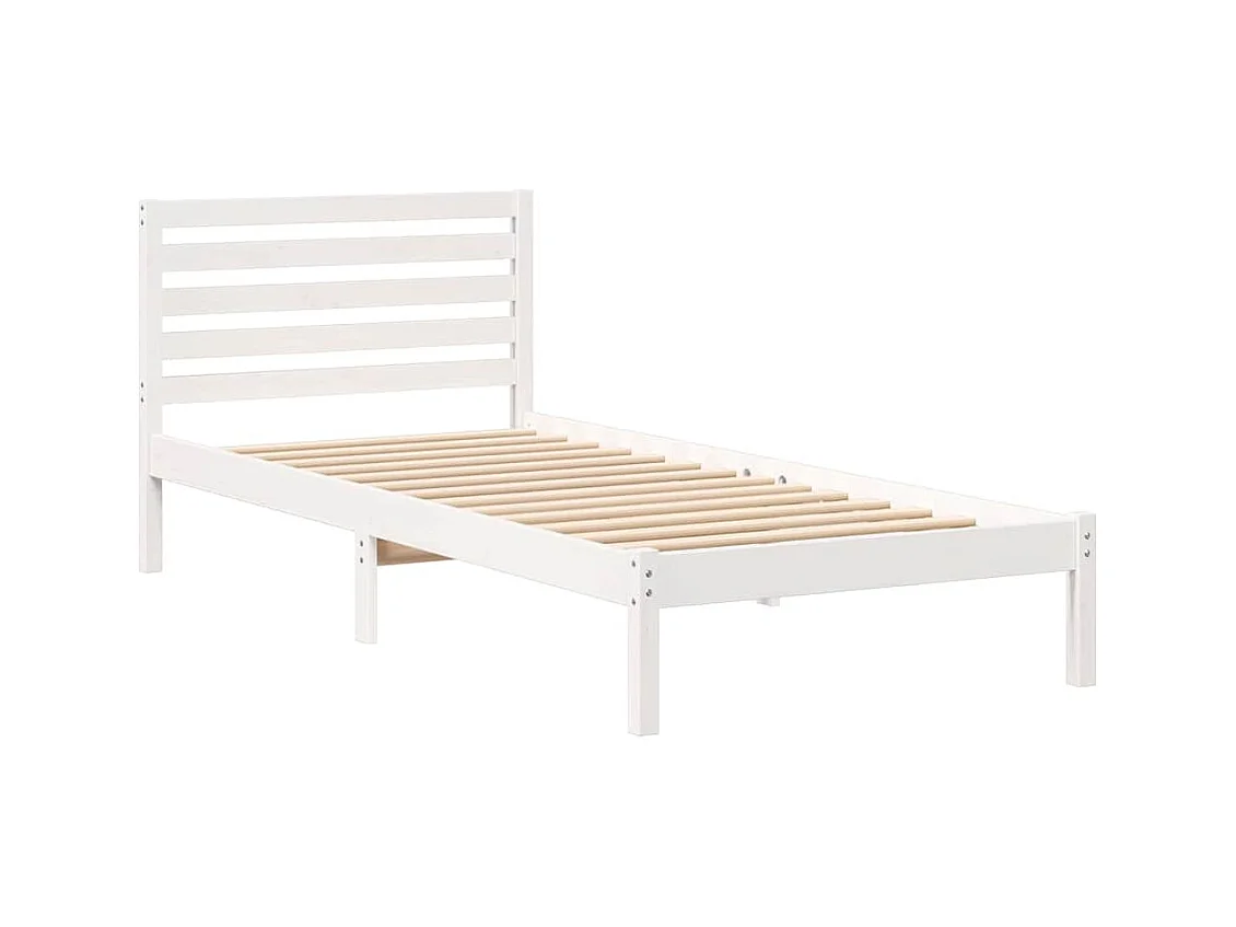 Cadre de lit Blanc 80 x 220 cm Bois massif en pin
