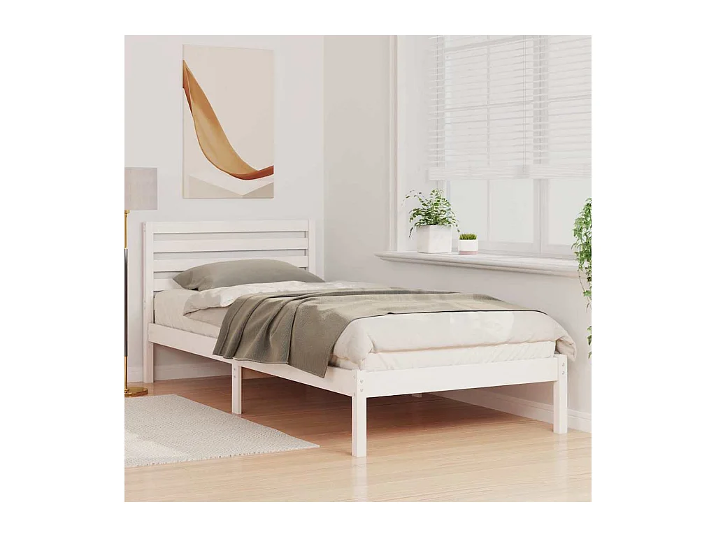 Cadre de lit Blanc 80 x 220 cm Bois massif en pin