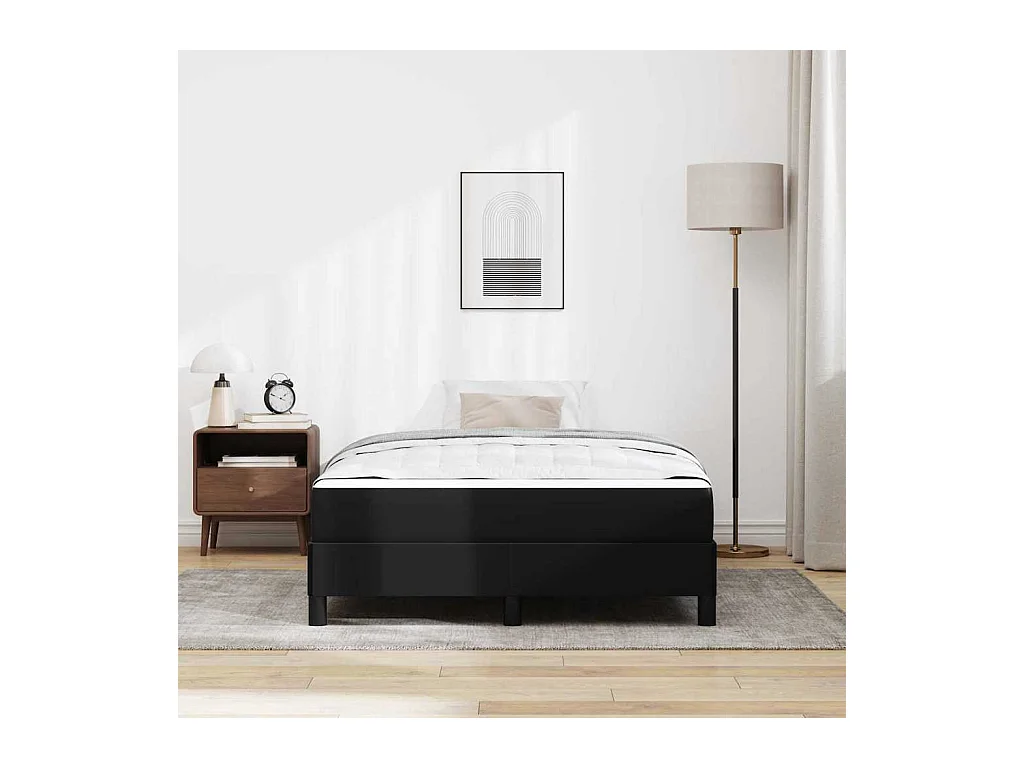 Cadre de lit avec matelas Noir 120 x 200 cm Faux cuir
